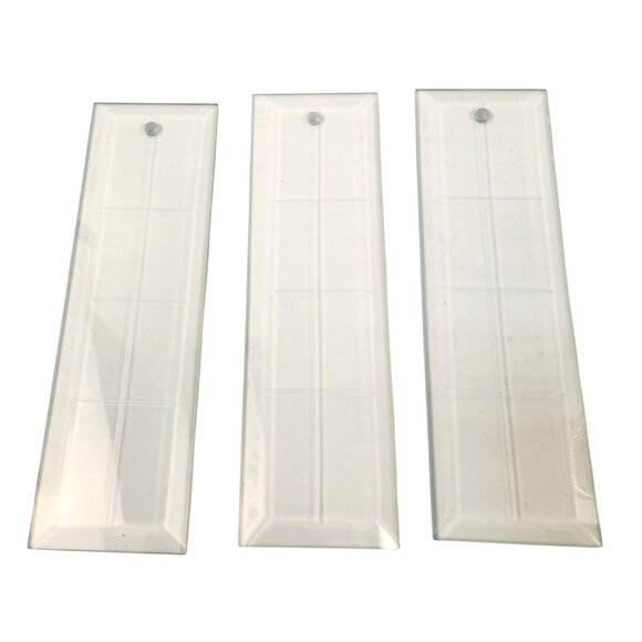 Chandelier Clear Rectangular Beveled Glass Panel With Grid Lines Lamp Replacemen - Picture 1 of 9